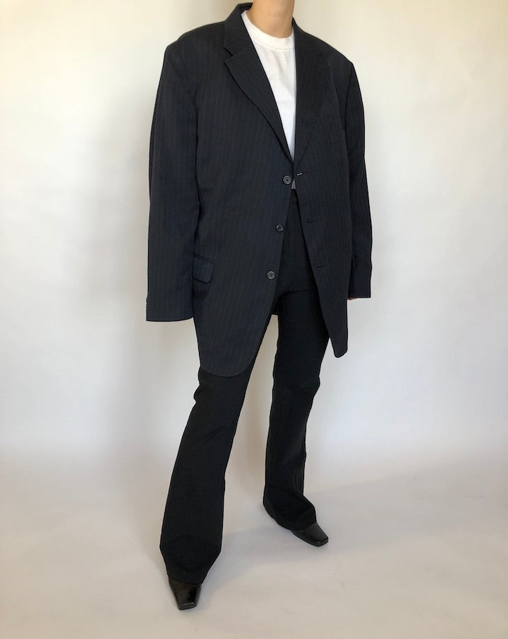 VINTAGE OVERSIZED STRIPED BLAZER 345-5