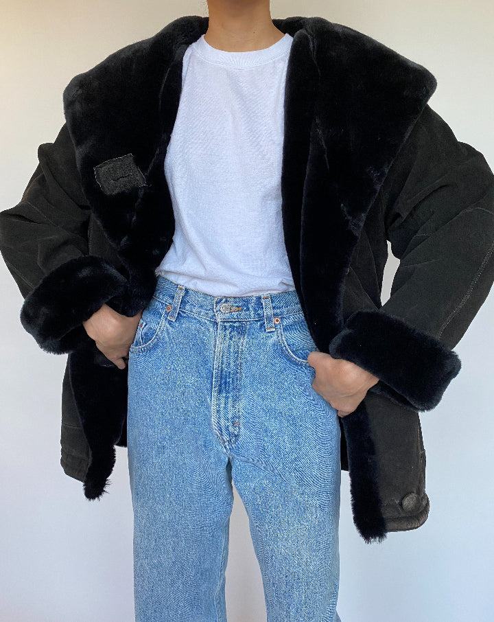 VINTAGE OVERSIZED SUEDE LEATHER JACKET 542