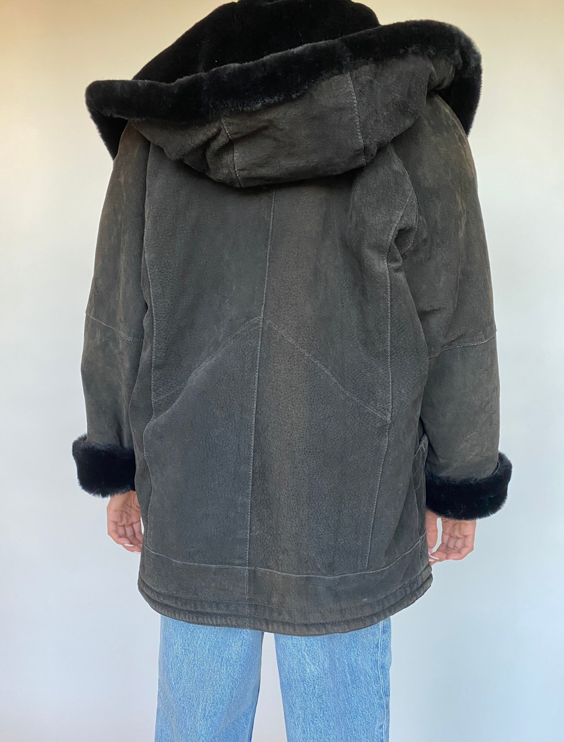 VINTAGE OVERSIZED SUEDE LEATHER JACKET 542-2