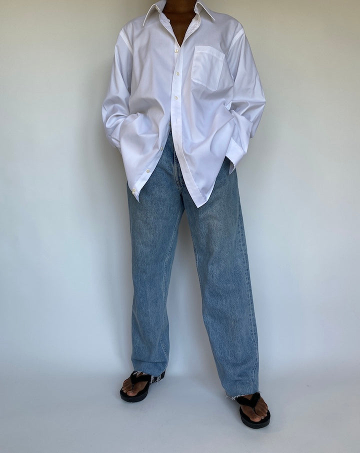 VINTAGE OVERSIZED WHITE BUTTON DOWN SHIRT 1158