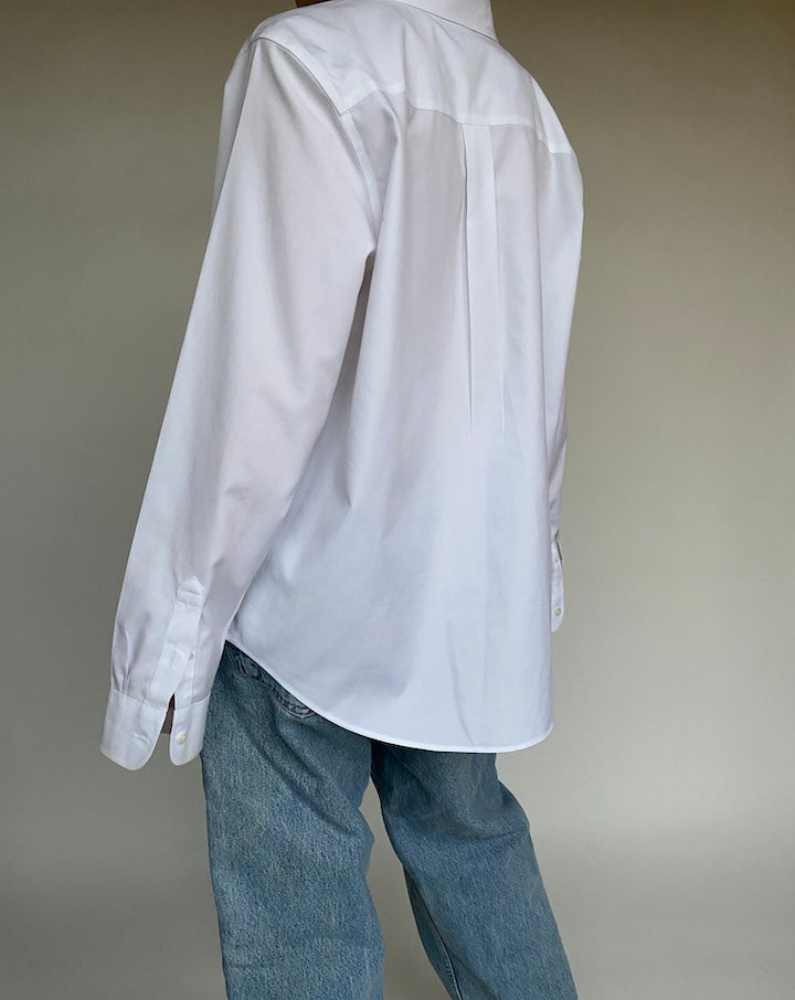 VINTAGE OVERSIZED WHITE COTTON SHIRT 523-2