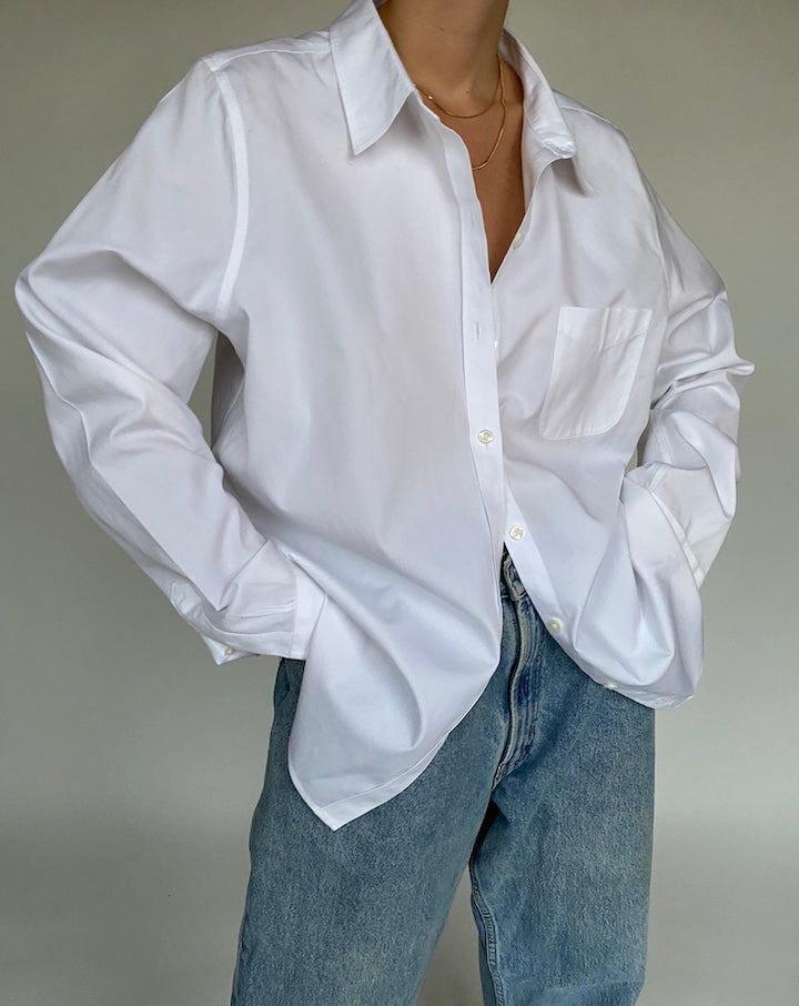 VINTAGE OVERSIZED WHITE COTTON SHIRT 523