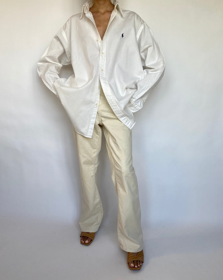 VINTAGE OVERSIZED WHITE RALPH LAUREN SHIRT 623-4
