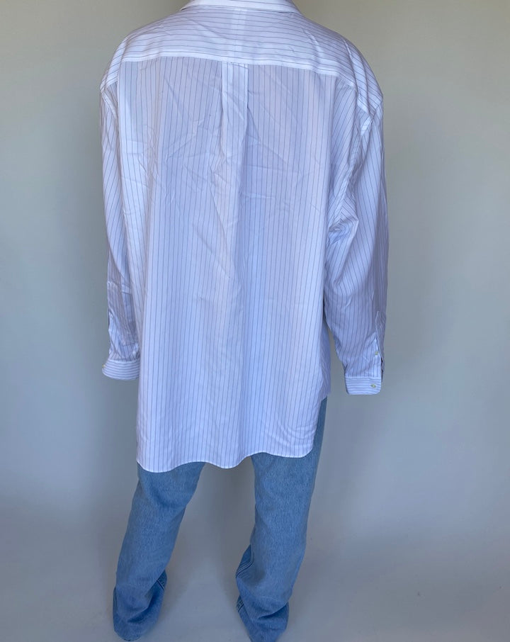VINTAGE OVERSIZED WHITE STRIPED SHIRT 994-2