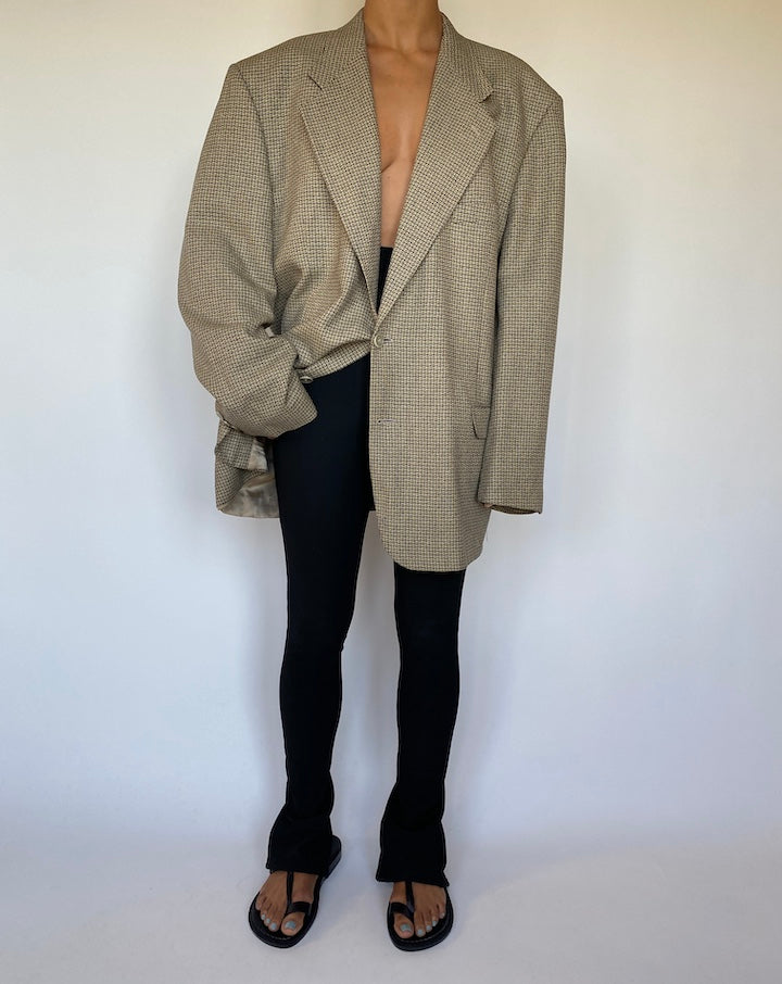 VINTAGE OVERSIZED WOOL AND LINEN BLENDED BLAZER 1553