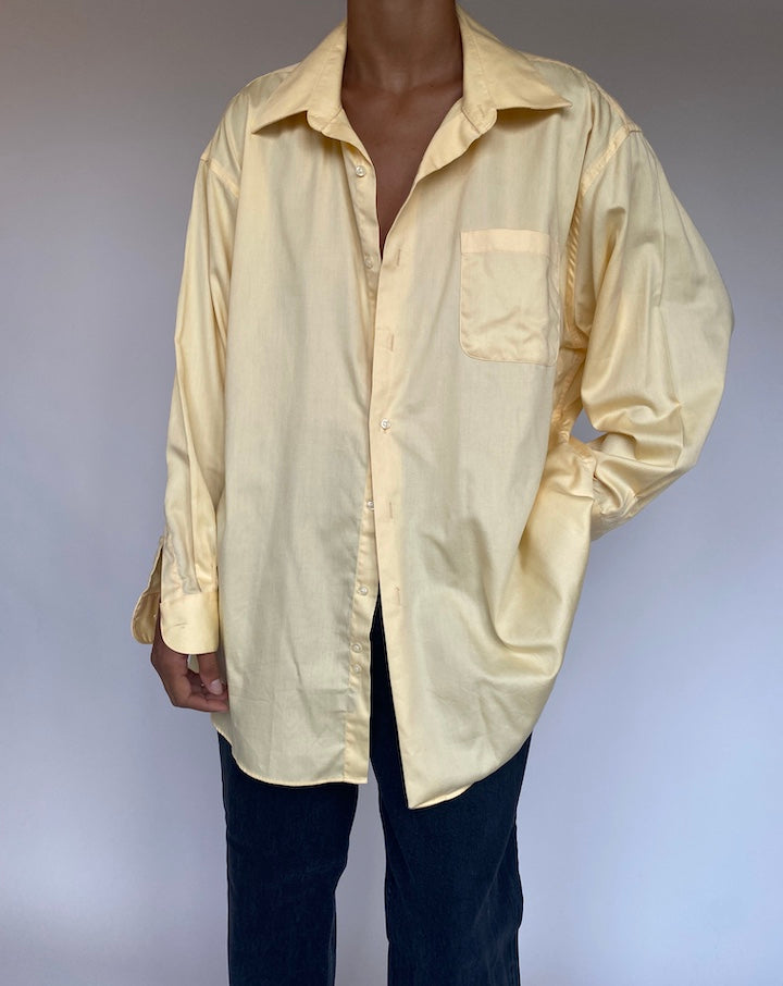VINTAGE OVERSIZED YELLOW BUTTON DOWN SHIRT 1334