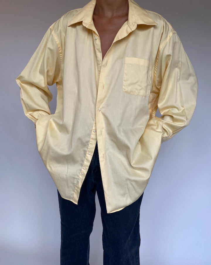 VINTAGE OVERSIZED YELLOW BUTTON DOWN SHIRT 1334