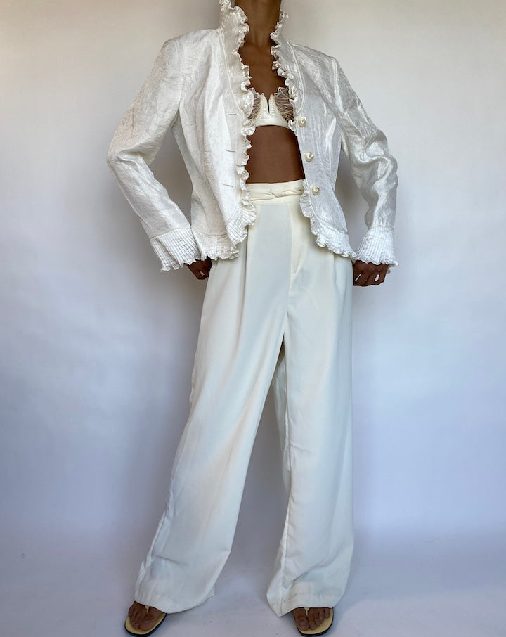 VINTAGE PEARL WHITE THIN JACKET 702