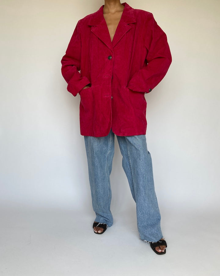 VINTAGE PINK SUEDE LEATHER JACKET 888