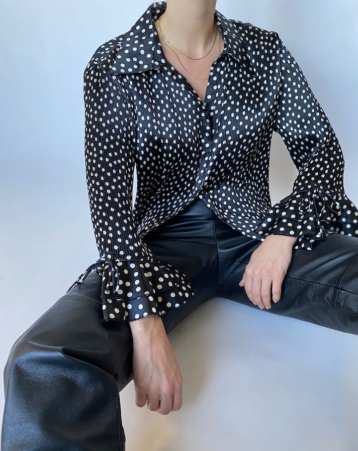 VINTAGE POLKA DOT BLOUSE 486-3