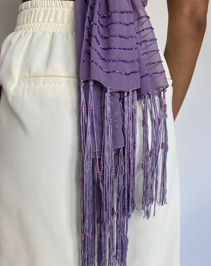 VINTAGE PURPLE SCARF TOP 1089-2