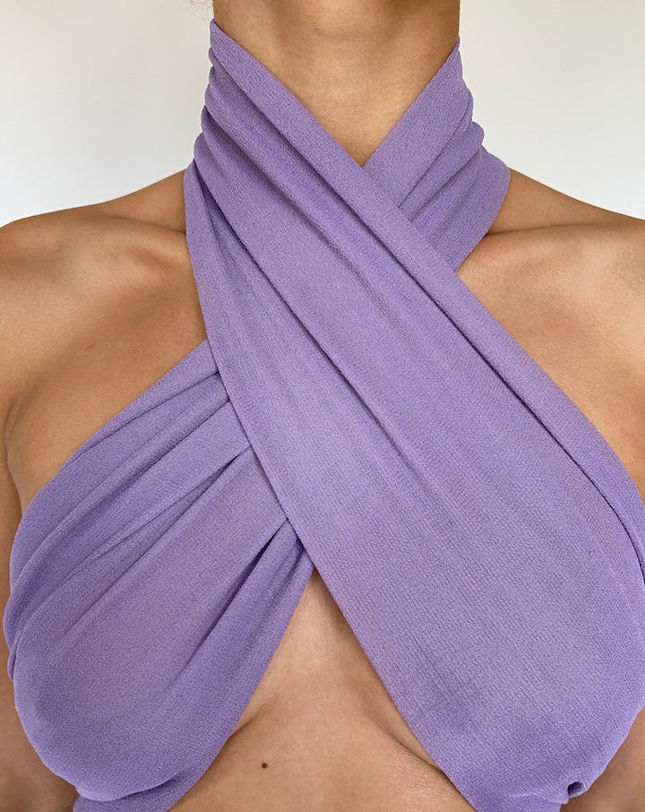 VINTAGE PURPLE SCARF TOP 1089-3