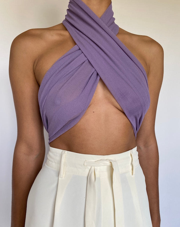 VINTAGE PURPLE SCARF TOP 1089-4
