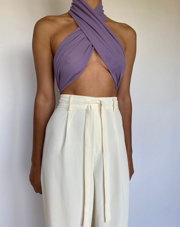 VINTAGE PURPLE SCARF TOP 1089-5