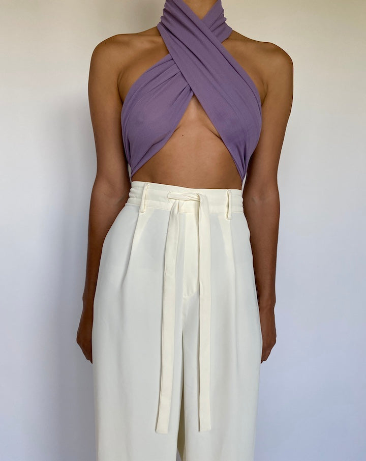VINTAGE PURPLE SCARF TOP 1089-6