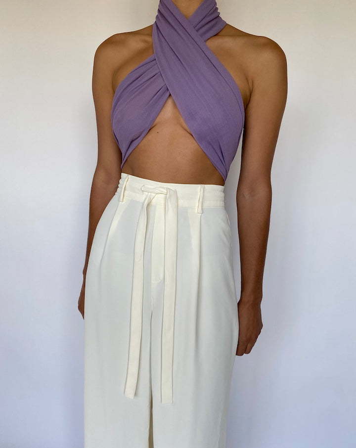 VINTAGE PURPLE SCARF TOP 1089-7