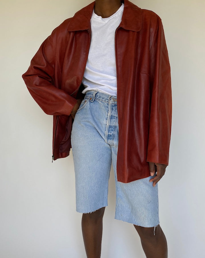 VINTAGE RED LEATHER JACKET, 1178