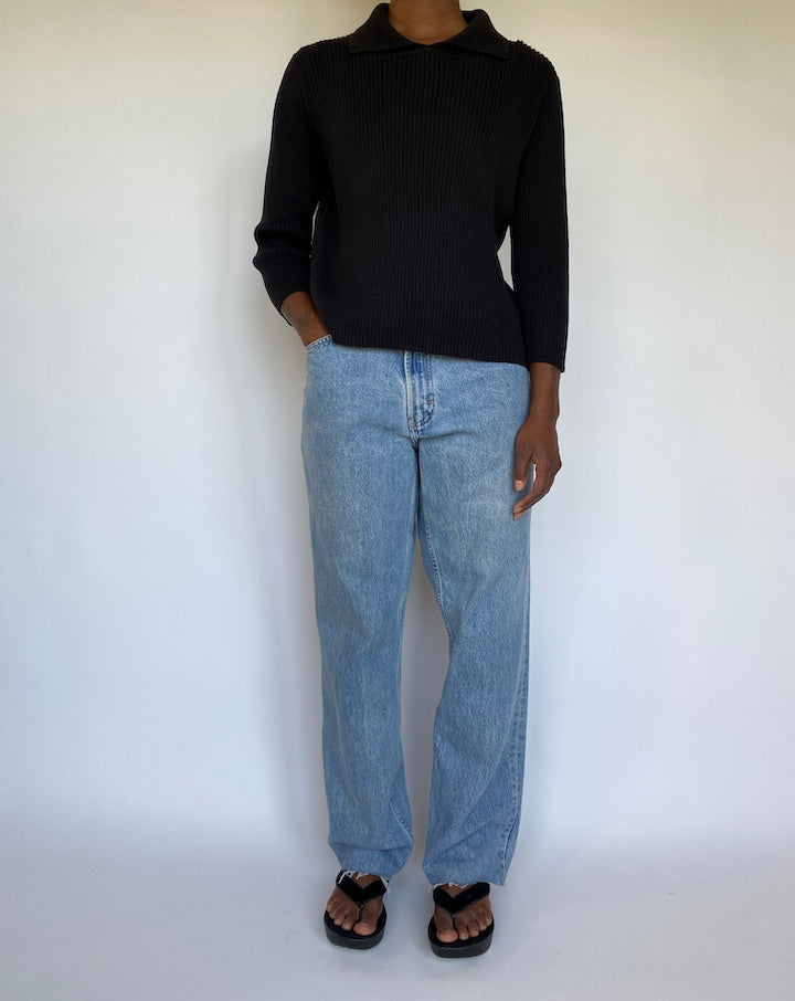 VINTAGE RIBBED BLACK TOP 1157-5