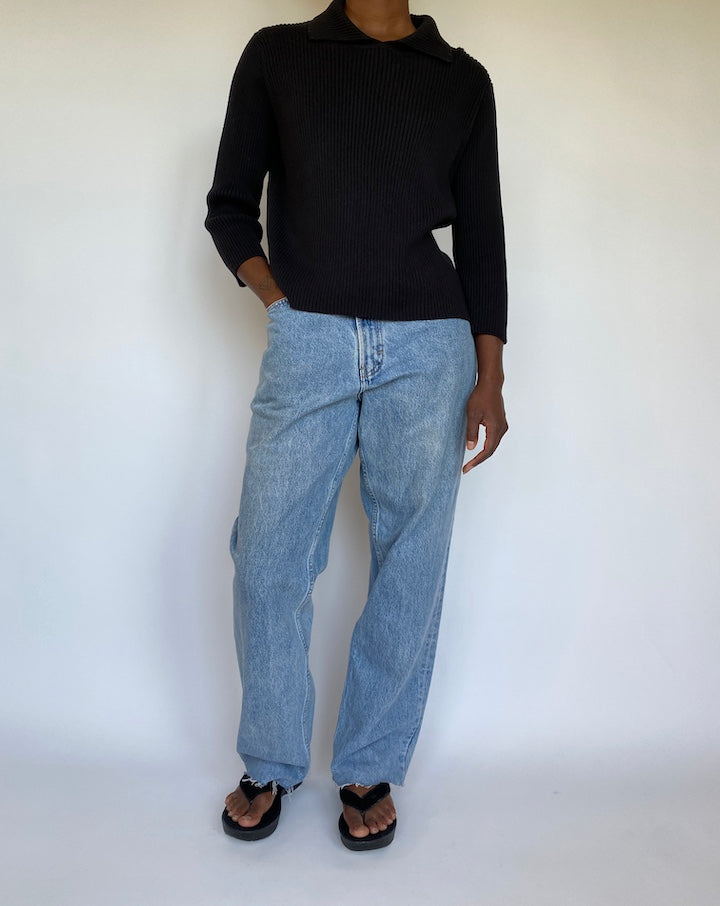 VINTAGE RIBBED BLACK TOP 1157