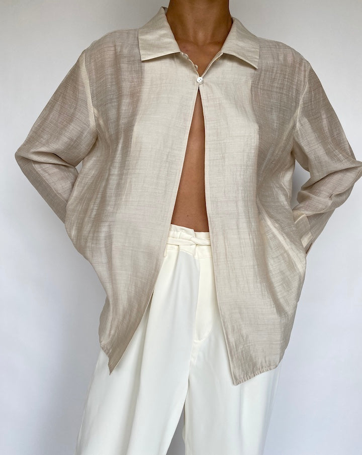 VINTAGE SHEER BEIGE TOP 733-3