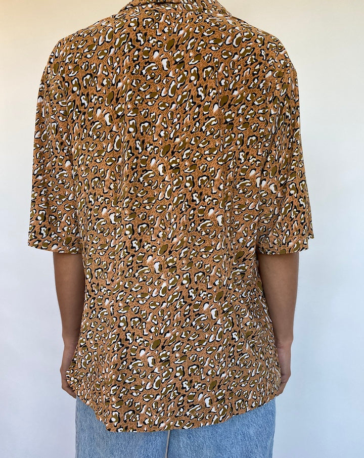 VINTAGE SHORT SLEEVE ANIMAL PRINTED TOP 692-2