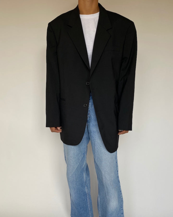 VINTAGE SINGLE BREASTED BLACK BLAZER 1349