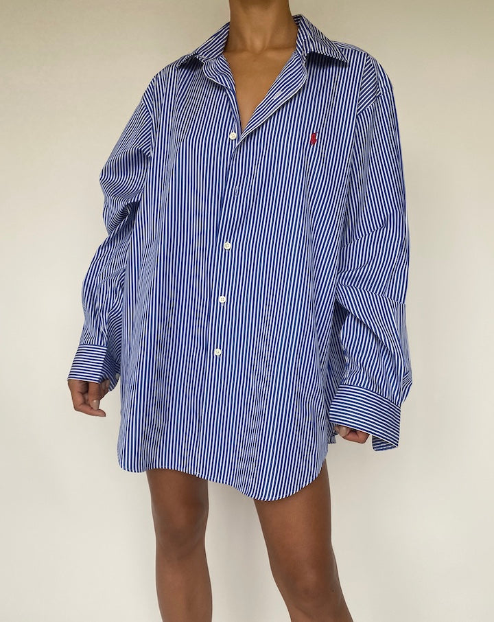 VINTAGE STRIPED BLUE RALPH LAUREN SHIRT 1037