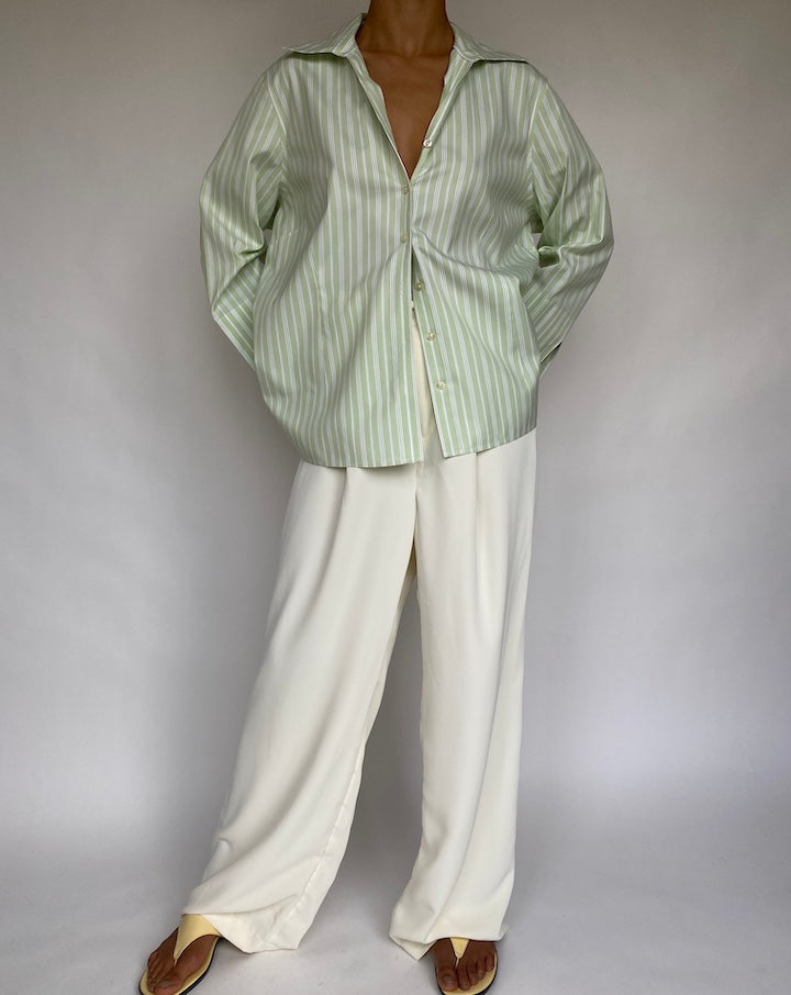 VINTAGE STRIPED GREEN SHIRT 737