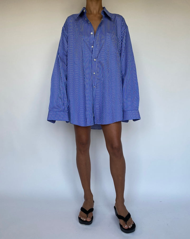 VINTAGE STRIPED SHIRT DRESS 1073