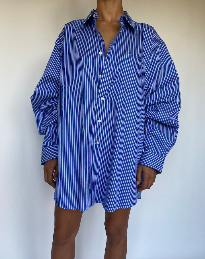 VINTAGE STRIPED SHIRT DRESS 1073
