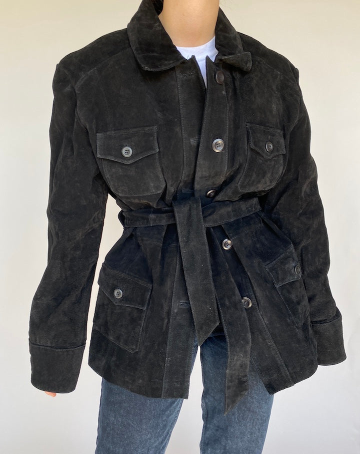 VINTAGE SUEDE LEATHER TRENCH 427 4