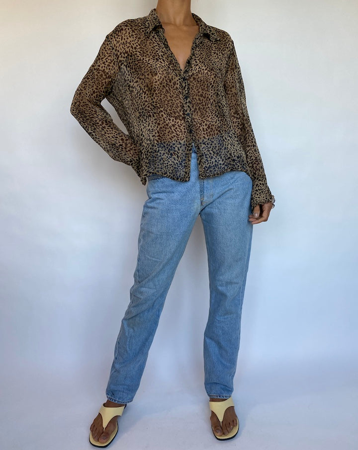 VINTAGE THIN ANIMAL PRINTED BLOUSE 490-4