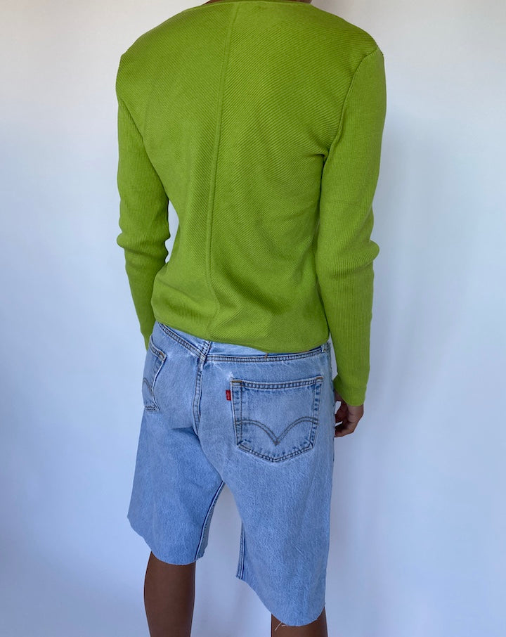 VINTAGE TIGHT GREEN CARDIGAN 928-2