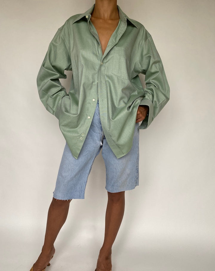 VINTAGE TOMMY HILFIGER GREEN SHIRT 784-3