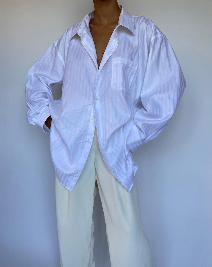 VINTAGE STRIPED WHITE SHIRT 955