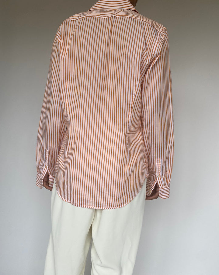 VINTAGE WHITE AND ORANGE STRIPED SHIRT 1252-2