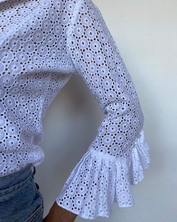 VINTAGE WHITE BLOUSE 691-3