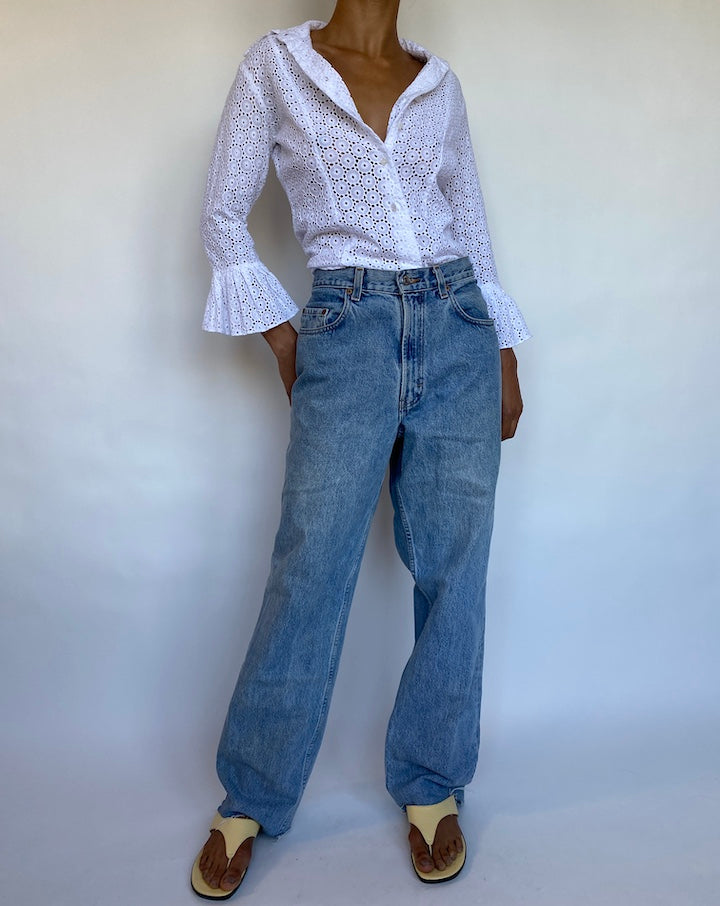 VINTAGE WHITE BLOUSE 691