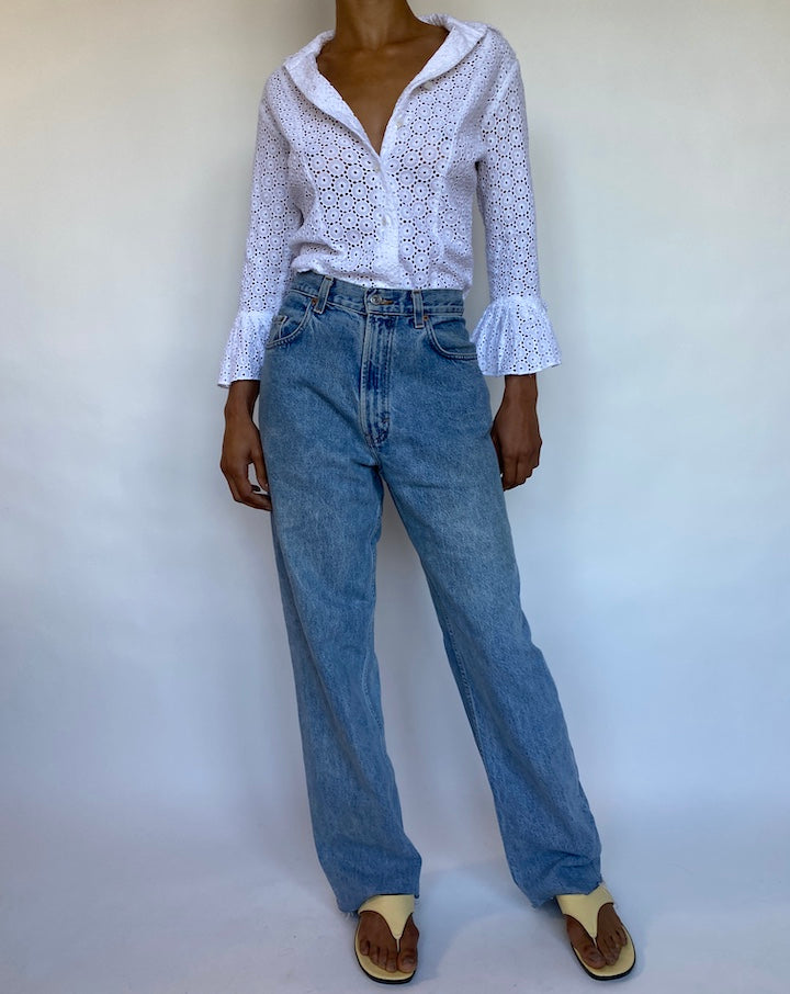 VINTAGE WHITE BLOUSE 691