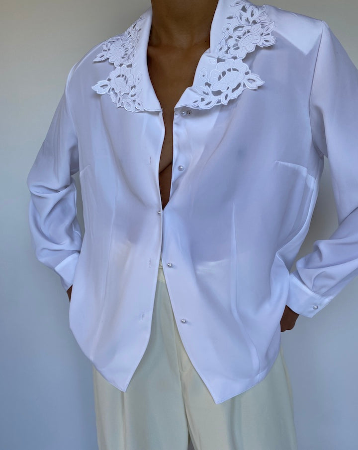 VINTAGE WHITE BLOUSE 959-2