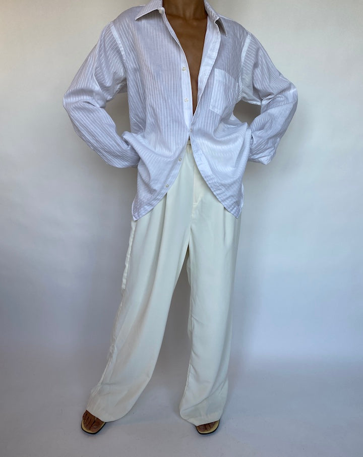 VINTAGE WHITE BUTTON DOWN SHIRT 677-3