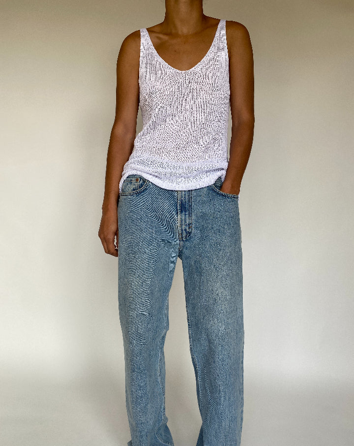 VINTAGE WHITE KNITTED TOP 1738