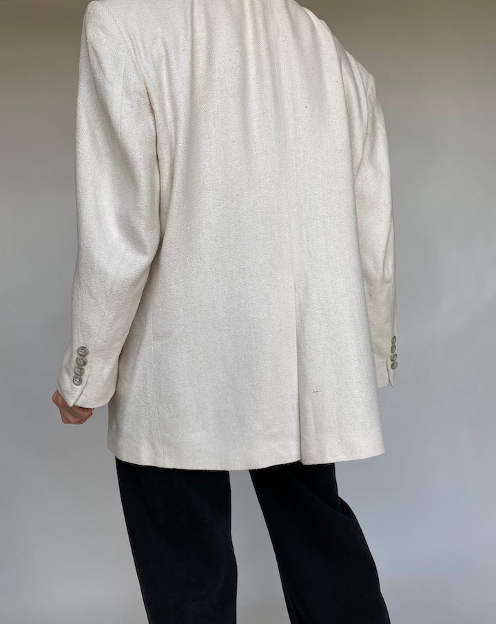 VINTAGE WHITE OVERSIZED BLAZER 457-4