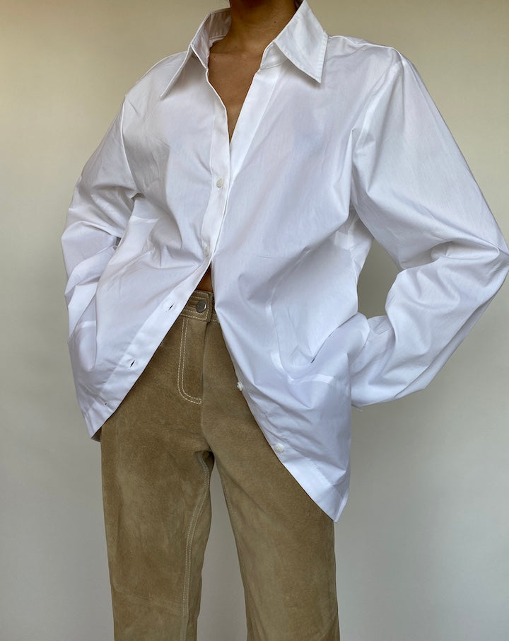 VINTAGE WHITE SLIGHTLY OVERSIZED SHIRT 592