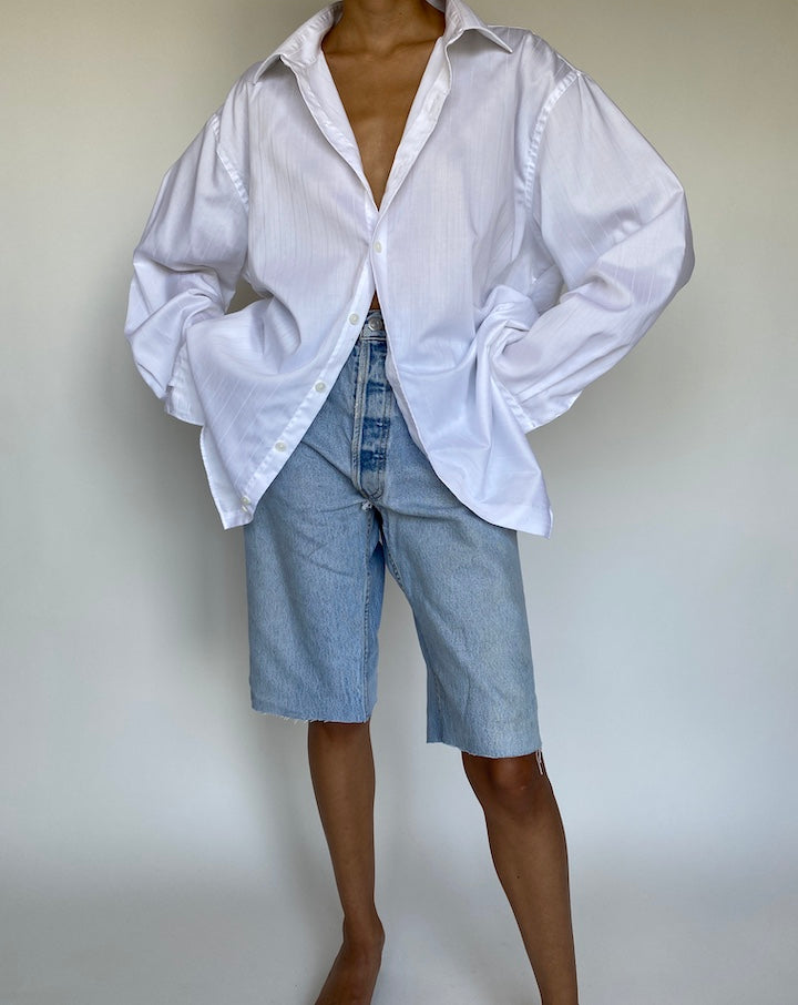 VINTAGE WHITE STRIPED SHIRT 859-3