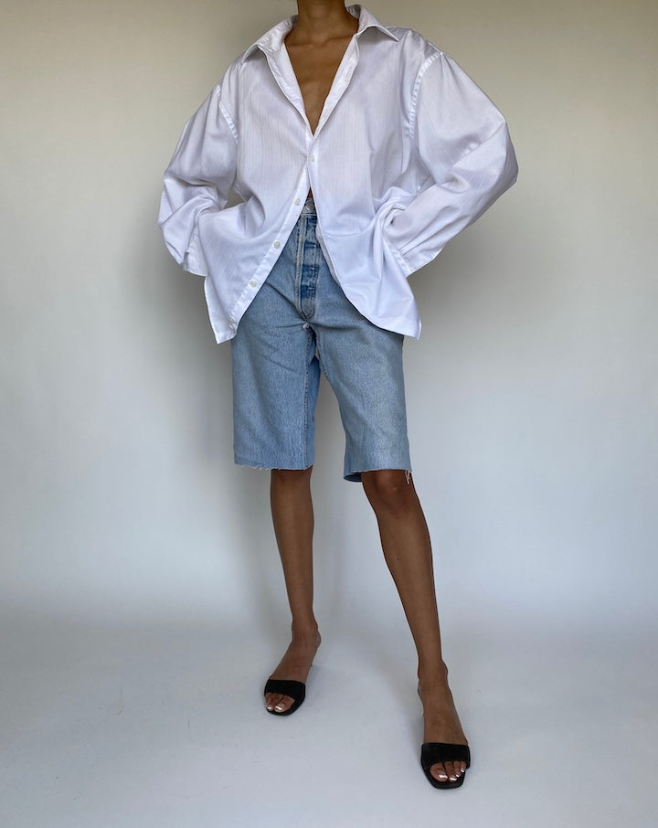 VINTAGE WHITE STRIPED SHIRT 859