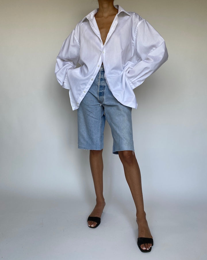 VINTAGE WHITE STRIPED SHIRT 859