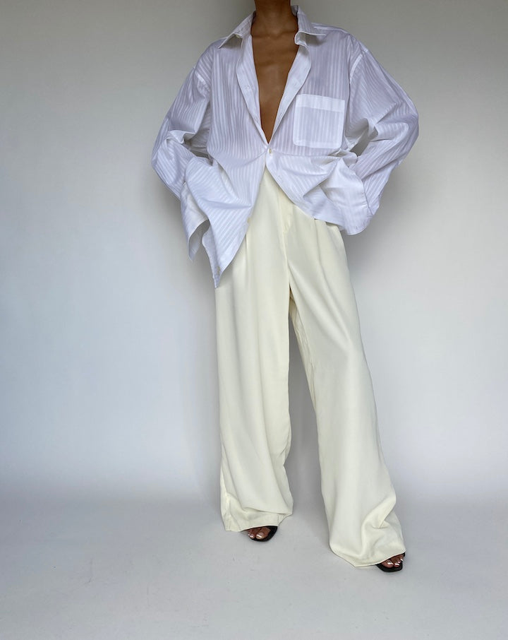 VINTAGE WHITE STRIPED SHIRT 878