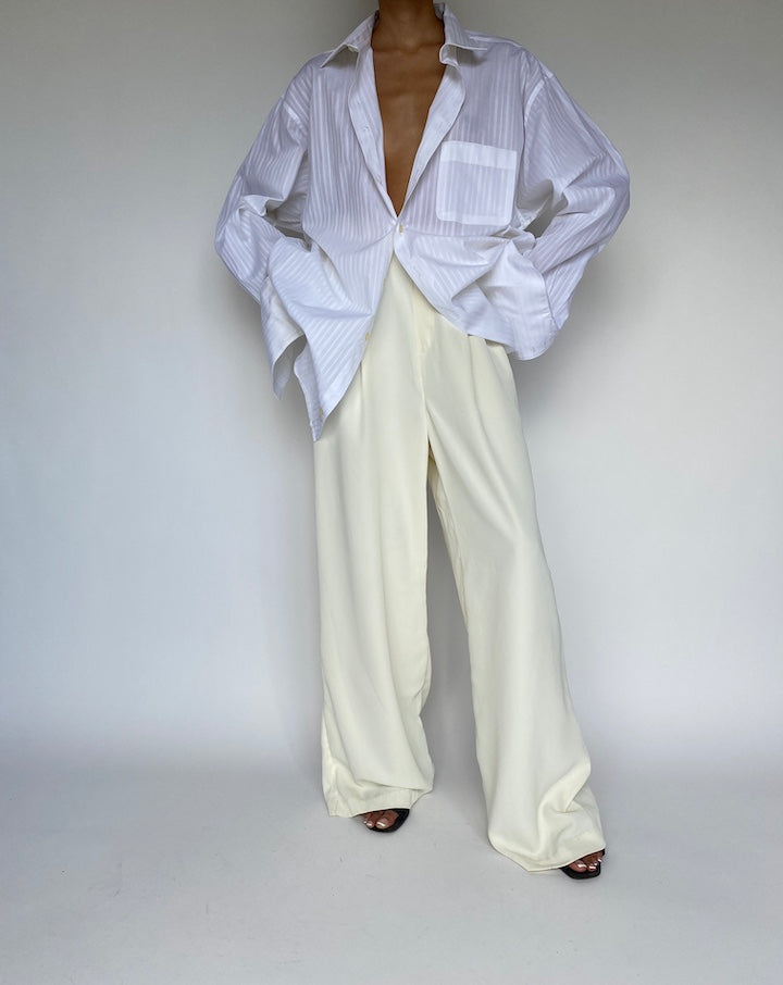 VINTAGE WHITE STRIPED SHIRT 878