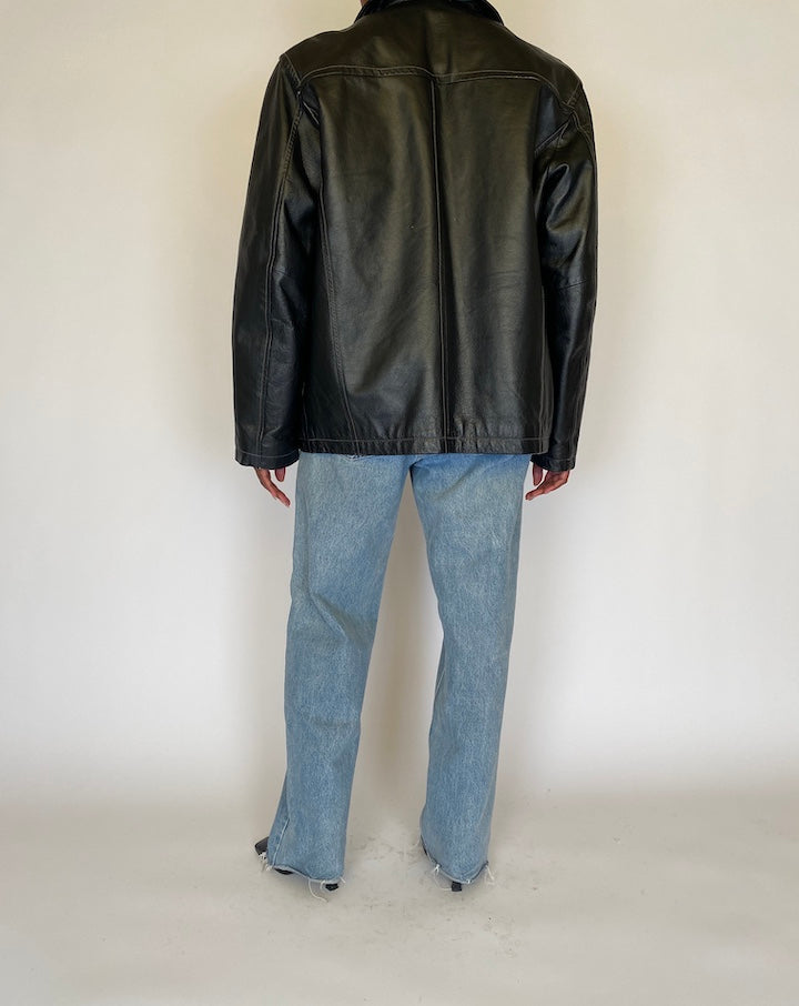 VINTAGE BLACK LEATHER JACKET 4479